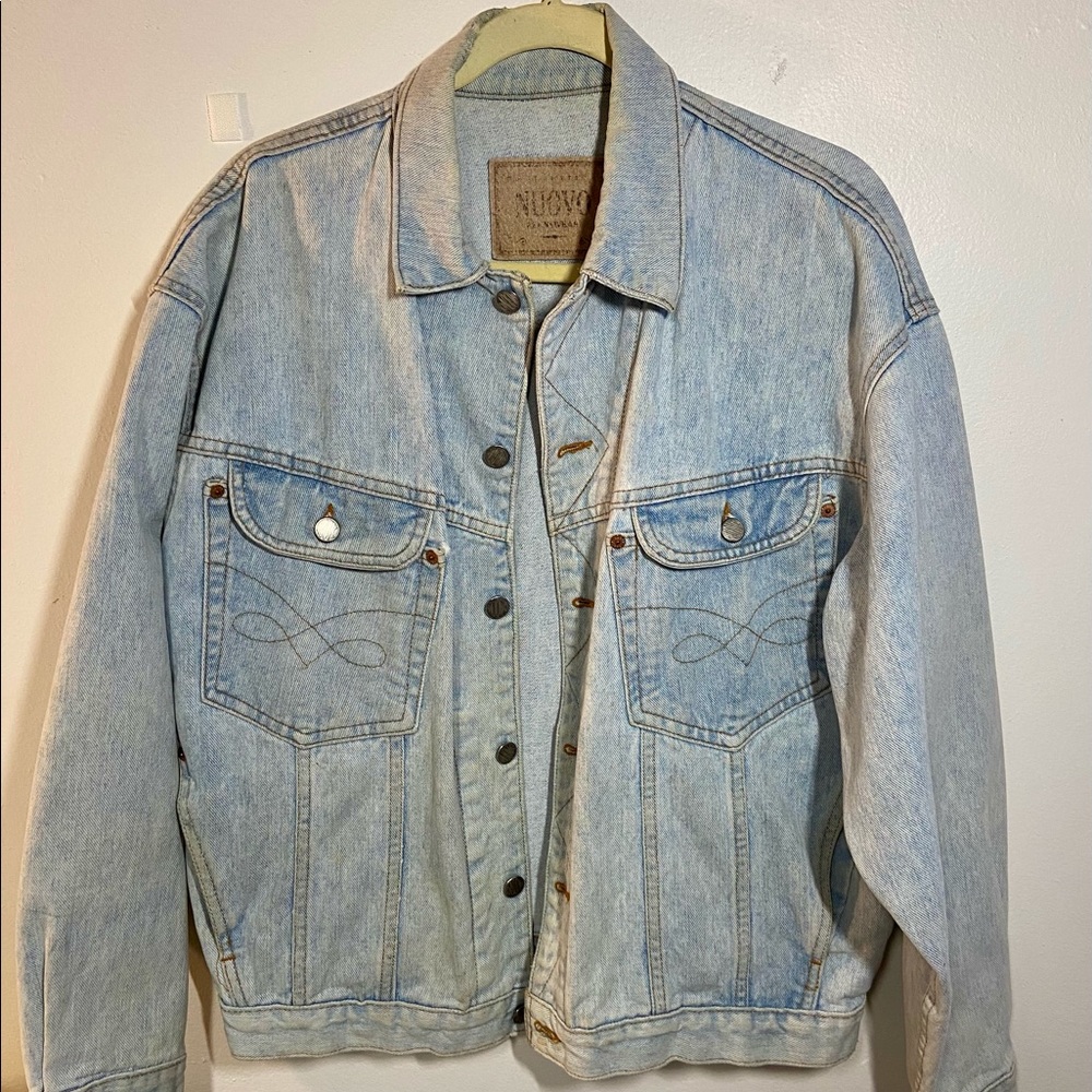 vintage nuovo light wash industrial denim jacket